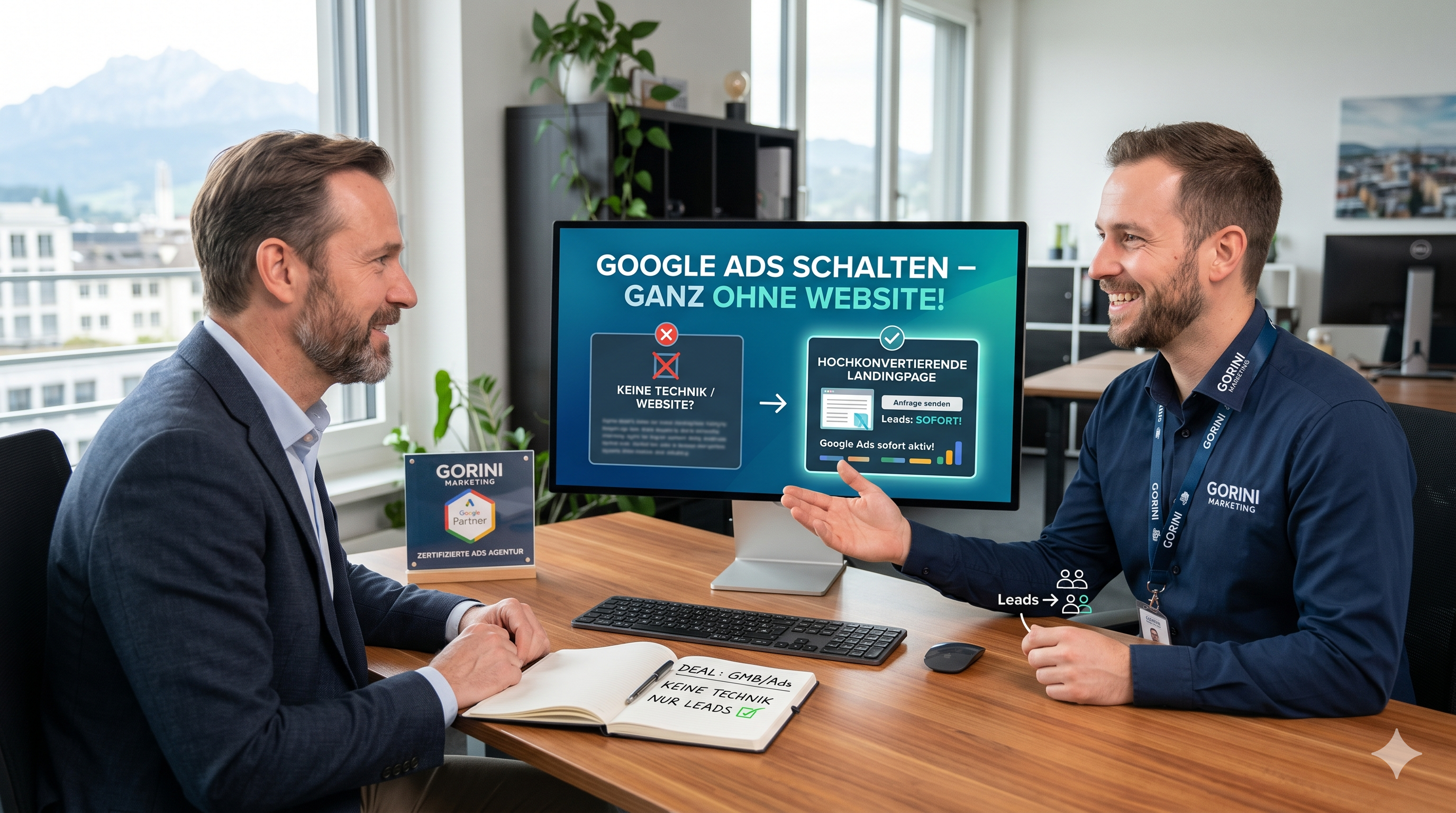 Google Ads Start ohne Webseite